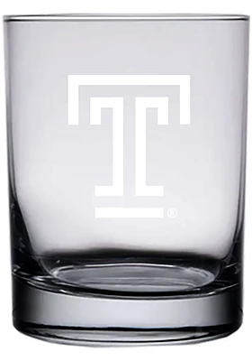 Temple Owls 14oz Etched Rock Glass