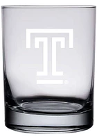 Temple Owls 14oz Etched Rock Glass