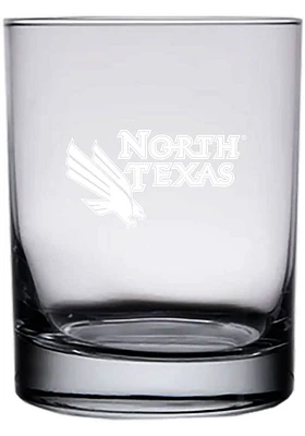 North Texas Mean Green 14oz Etched Rock Glass - White