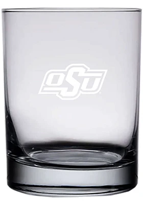 Oklahoma State Cowboys 14oz Etched Rock Glass - White