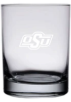 Oklahoma State Cowboys 14oz Etched Rock Glass - White