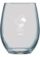 Kansas Jayhawks 21oz Etched Stemless Wine Glass - White