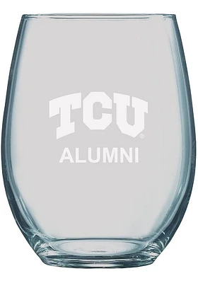 TCU Horned Frogs 21oz Alumni Stemless Wine Glass - White