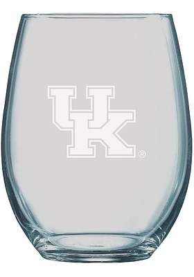 Kentucky Wildcats 21oz Etched Stemless Wine Glass - White