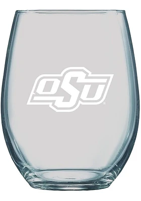 Oklahoma State Cowboys 21oz Etched Stemless Wine Glass - White