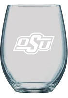 Oklahoma State Cowboys 21oz Etched Stemless Wine Glass - White