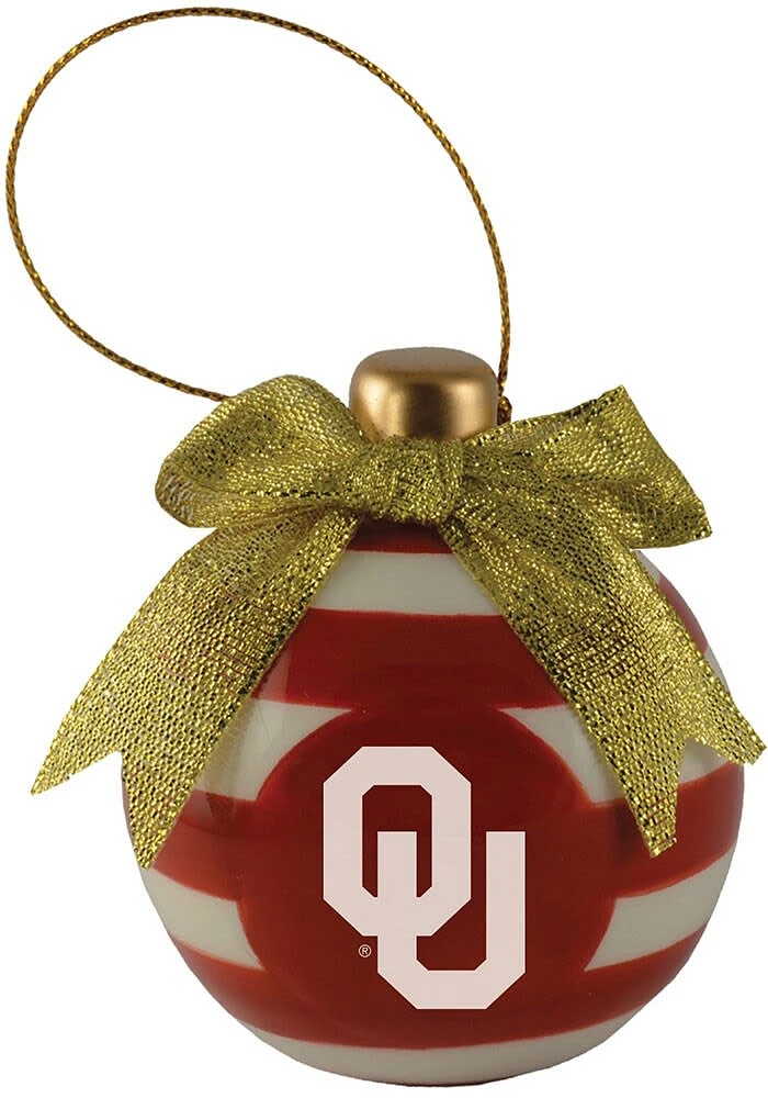 Oklahoma Sooners Ceramic Bulb Ornament - Burgundy