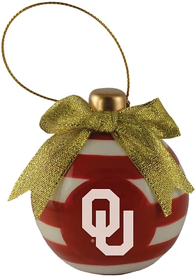 Oklahoma Sooners Ceramic Bulb Ornament - Burgundy
