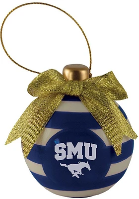 SMU Mustangs Ceramic Bulb Ornament - Blue