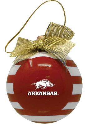 Arkansas Razorbacks Ceramic Bulb Ornament - Red