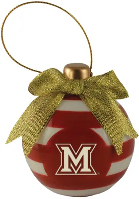 Miami RedHawks Ceramic Bulb Ornament