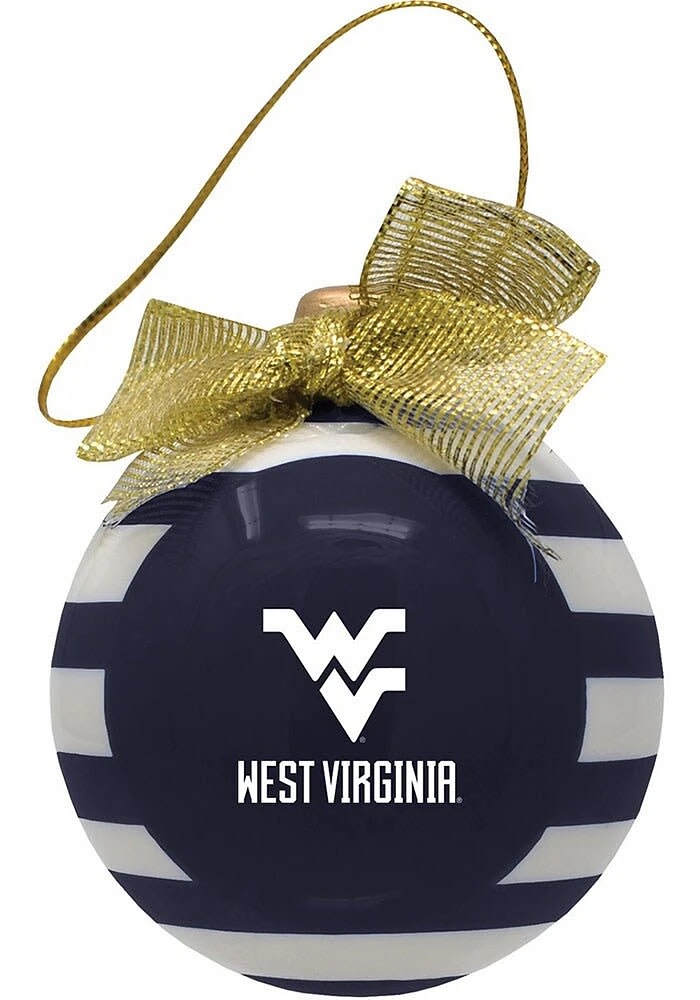 West Virginia Mountaineers Ceramic Bulb Ornament - Navy Blue
