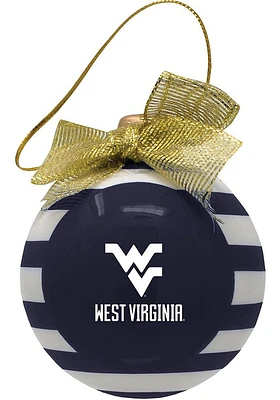 West Virginia Mountaineers Ceramic Bulb Ornament - Navy Blue