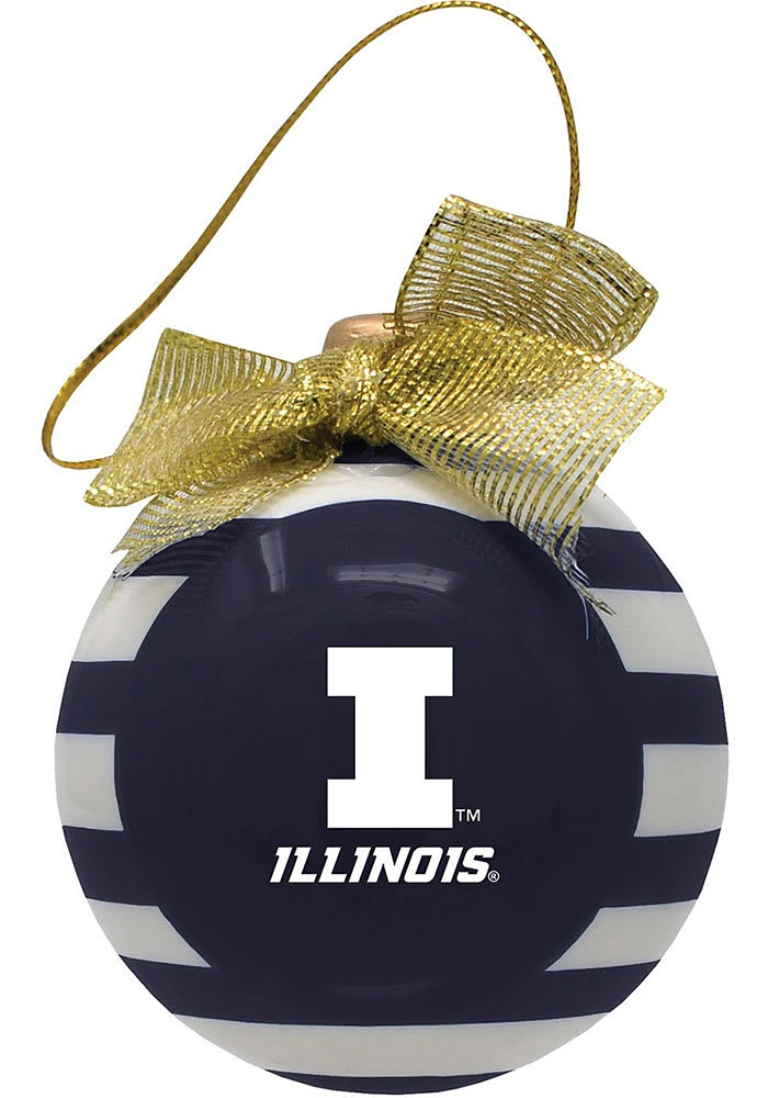 Illinois Fighting Illini Ceramic Bulb Ornament - Navy Blue
