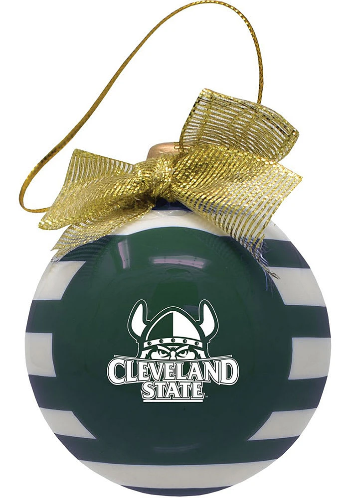 Cleveland State Vikings Ceramic Bulb Ornament - Green