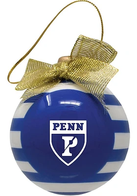 Pennsylvania Quakers Ceramic Bulb Ornament - Blue