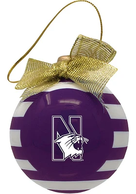 Northwestern Wildcats Ceramic Bulb Ornament - Purple