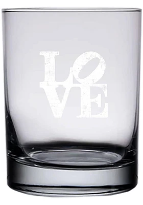 Philadelphia 14oz Engraved Design Rock Glass - White