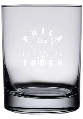 Philadelphia 14oz Engraved Rock Glass - White