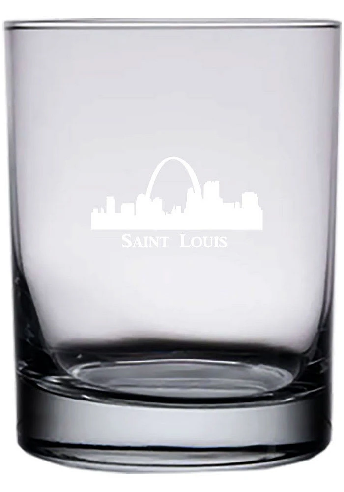 St Louis 14 oz Engraved Rock Glass - White