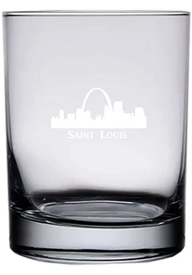 St Louis 14 oz Engraved Rock Glass - White