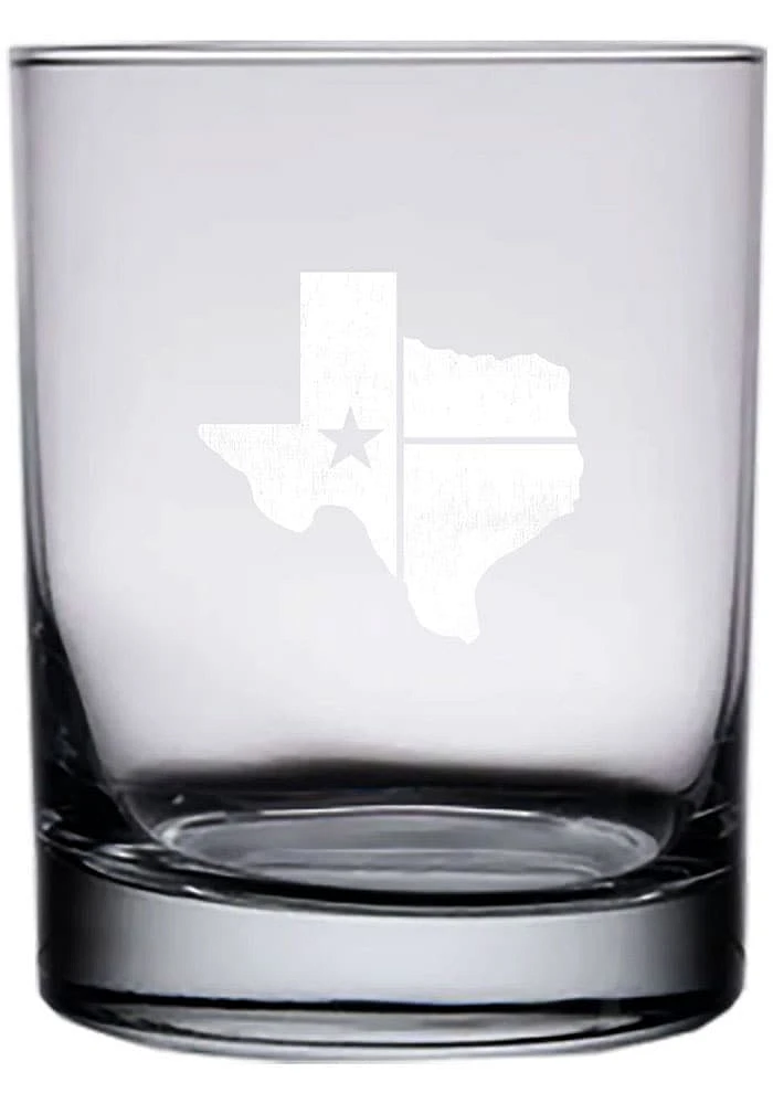 Texas 14 oz. Engraved Rock Glass - White