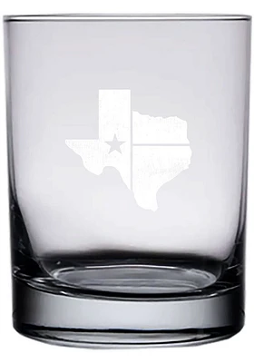 Texas 14 oz. Engraved Rock Glass - White