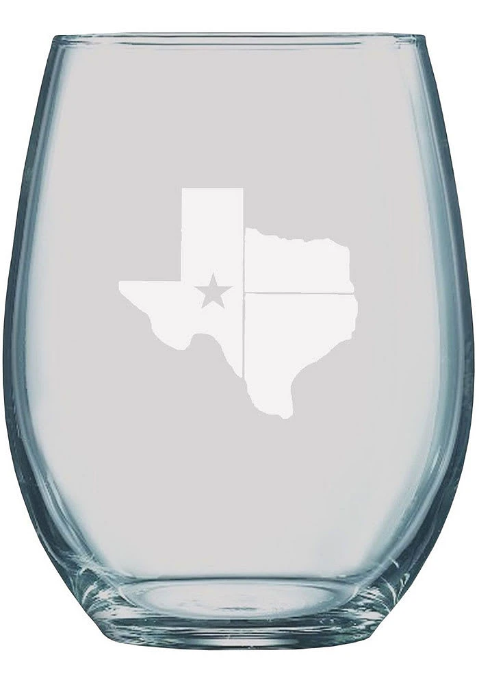 Texas 21oz Engraved Stemless Wine Glass - White