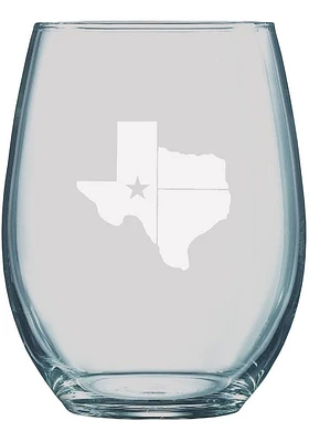 Texas 21oz Engraved Stemless Wine Glass - White