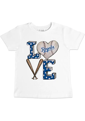 Kansas City Royals Girls White Love Short Sleeve Tee