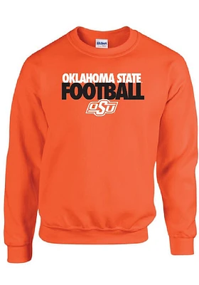 Oklahoma State Cowboys Mens Orange Two Tone Football Long Sleeve Crew Sweatshirt