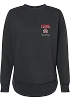 Kyle Teune  Rally Ohio State Buckeyes Womens Black NIL Embroidered Crew Sweatshirt