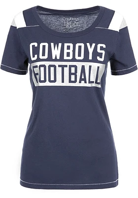 Dallas Cowboys Womens Navy Blue Rayna Short Sleeve T-Shirt