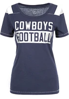 Dallas Cowboys Womens Navy Blue Rayna Short Sleeve T-Shirt