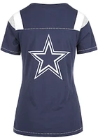 Dallas Cowboys Womens Navy Blue Rayna Short Sleeve T-Shirt