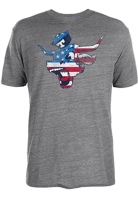 Texas Longhorns Grey American Bevo Short Sleeve Fashion T Shirt