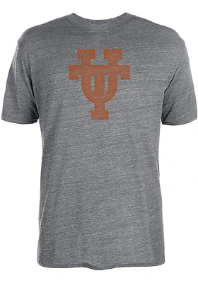 Texas Longhorns Grey Interlock Short Sleeve Fashion T Shirt