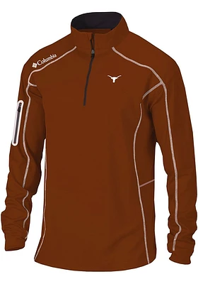 Columbia Texas Longhorns Mens Burnt Orange Shotgun Long Sleeve Qtr Zip Pullover