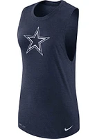 Nike Dallas Cowboys Womens Navy Blue Logo Muscle Tank Top