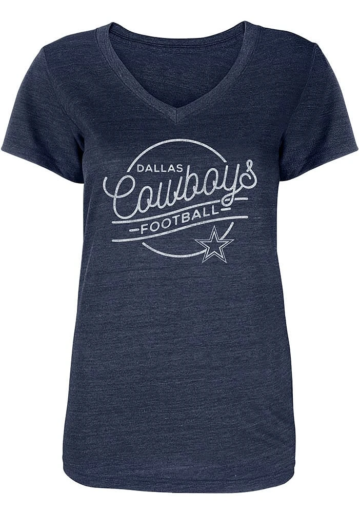Dallas Cowboys Womens Navy Blue Alice Short Sleeve T-Shirt