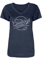 Dallas Cowboys Womens Navy Blue Alice Short Sleeve T-Shirt