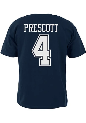 Dak Prescott Dallas Cowboys Navy Blue Authentic Name and Number Short Sleeve Player T Shirt