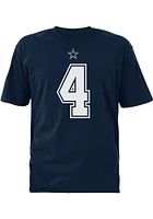 Dak Prescott Dallas Cowboys Navy Blue Authentic Name and Number Short Sleeve Player T Shirt