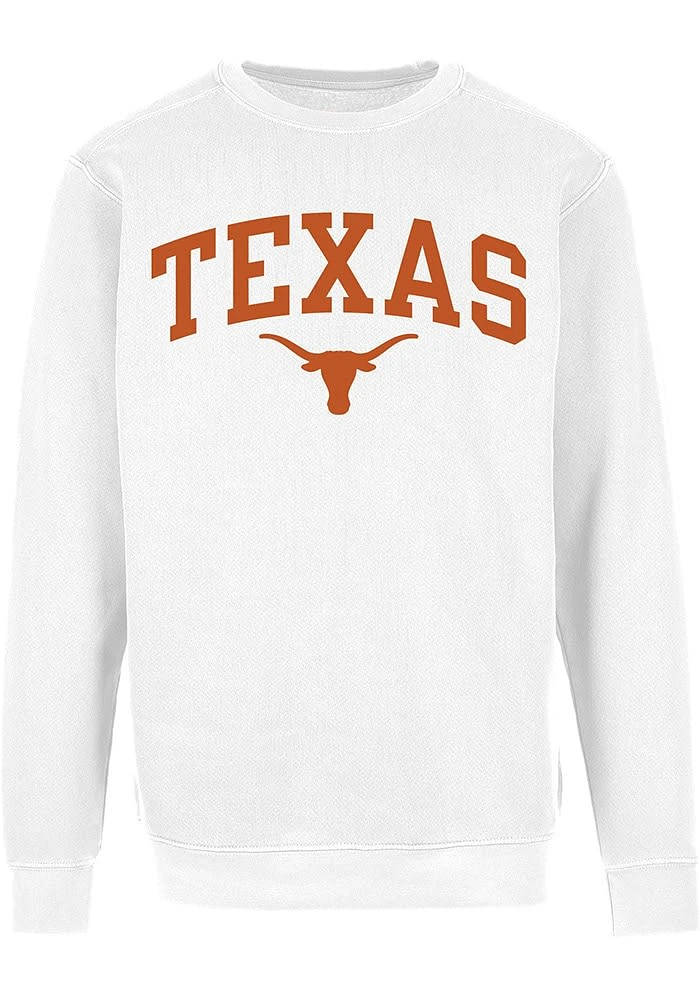 Texas Longhorns Mens White Old Practice Long Sleeve Crew Sweatshirt