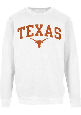 Texas Longhorns Mens White Old Practice Long Sleeve Crew Sweatshirt