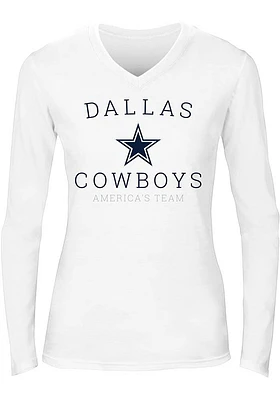 Dallas Cowboys Womens White Carsin LS Tee