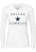 Dallas Cowboys Womens White Carsin LS Tee