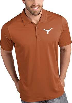 Antigua Texas Longhorns Mens Burnt Orange Tribute Short Sleeve Polo