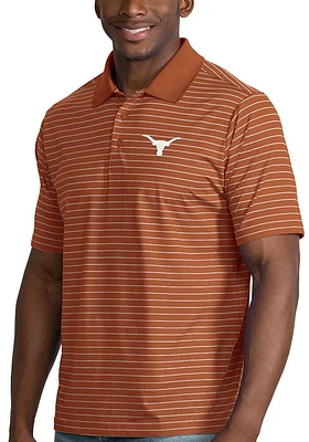 Antigua Texas Longhorns Mens Burnt Orange Aerial Short Sleeve Polo