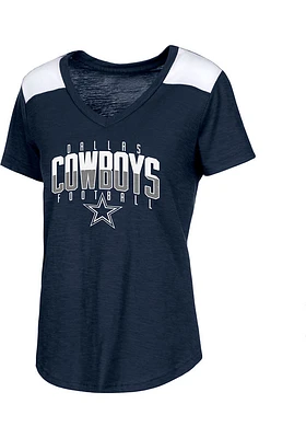 Dallas Cowboys Womens Navy Blue Summers Short Sleeve T-Shirt